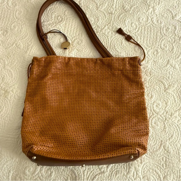 Furla Tan Leather perforated tote Italy - Picture 1 of 6